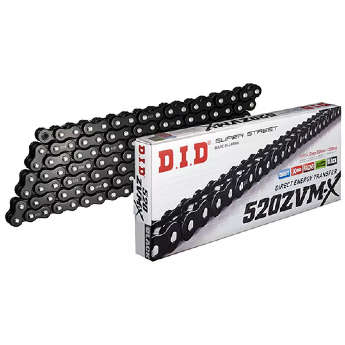 Chaine Super Renforcée DID 520 ZVM-X x 118 Maillons - Noir brillant 533081182