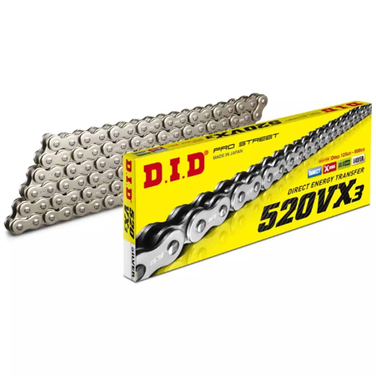 Chaine Renforcée DID 520 VX3 x 114 Maillons - Argent 533071142