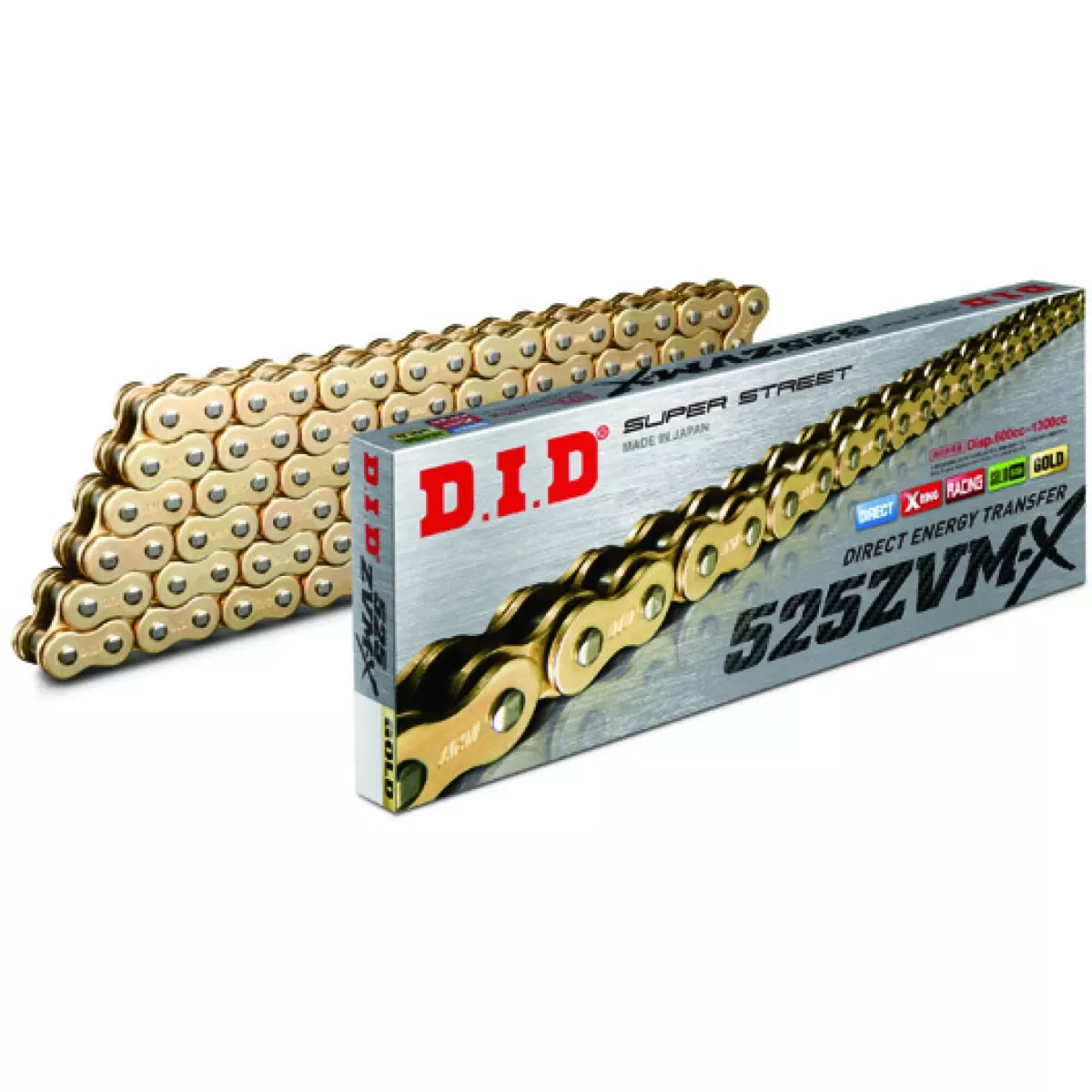 Chaine Super Renforcée DID 525 ZVM-X x 112 Maillons - Or 534091122