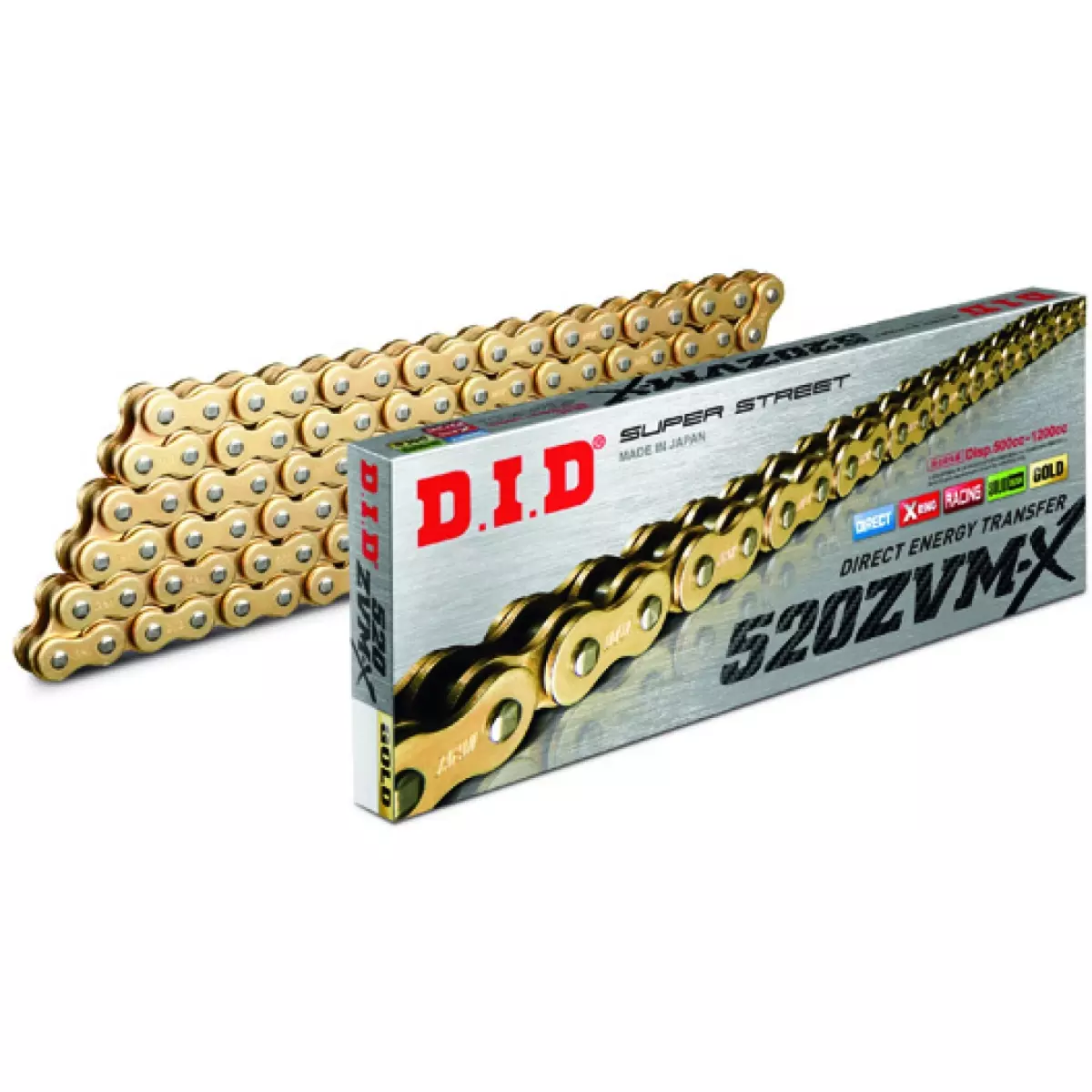 Chaine Super Renforcée DID 520 ZVM-X x 122 Maillons - Or 533091222