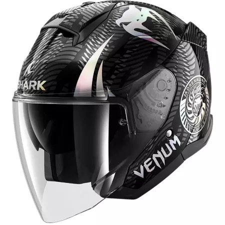 Casque Shark Skwal Jet Venum Noir Chrome Gris - Casque Jet SHARK