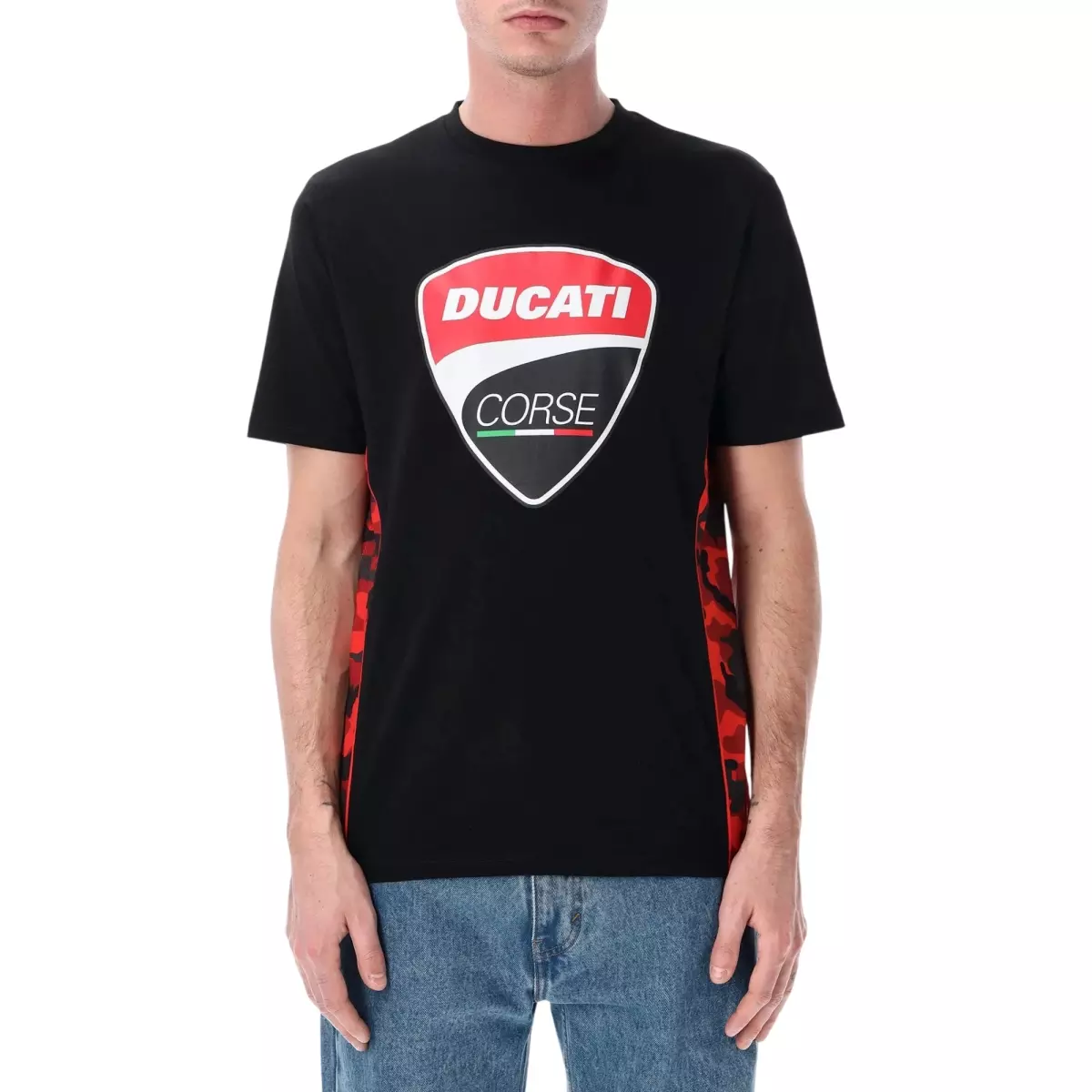 T-shirt Ducati Corse 2026 Noir Rouge Camouflage