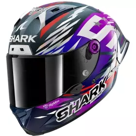 Casque Shark Aeron-GP Fim Racing 2 Replica Zarco Signature 2026 Noir Violet Chrome