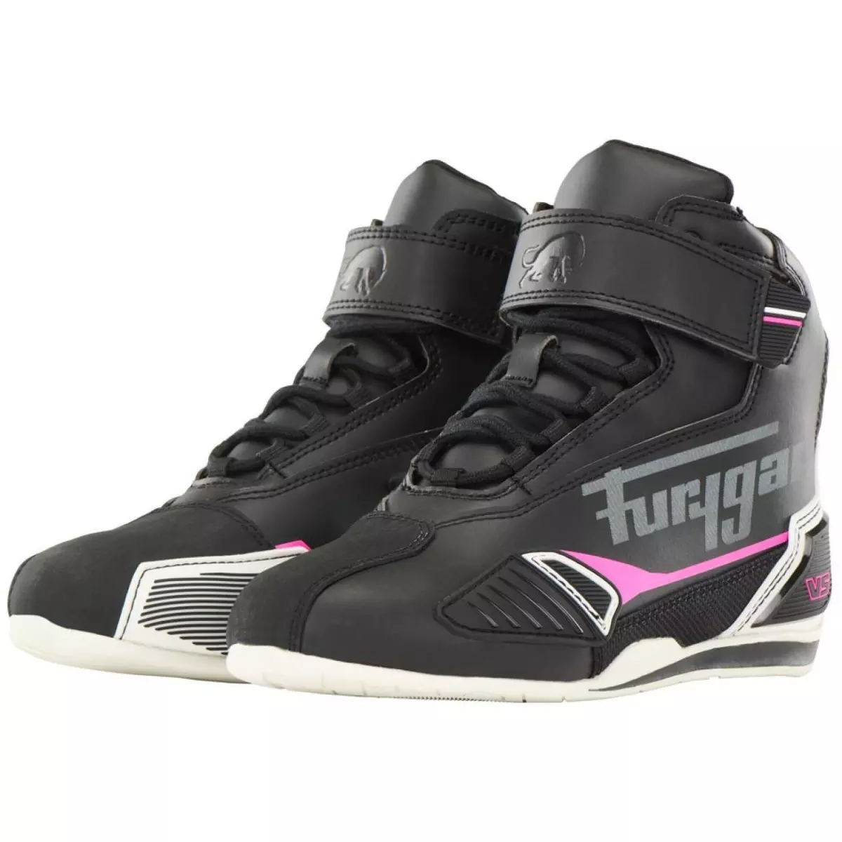 Baskets Femme Furygan V5 D3O Lady WP Blanc Noir Rose