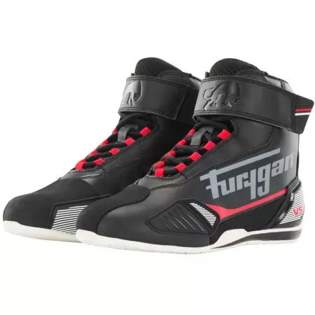 Baskets Furygan V5 D3O Blanc Noir Rouge - Bottes et chaussures FURYGAN