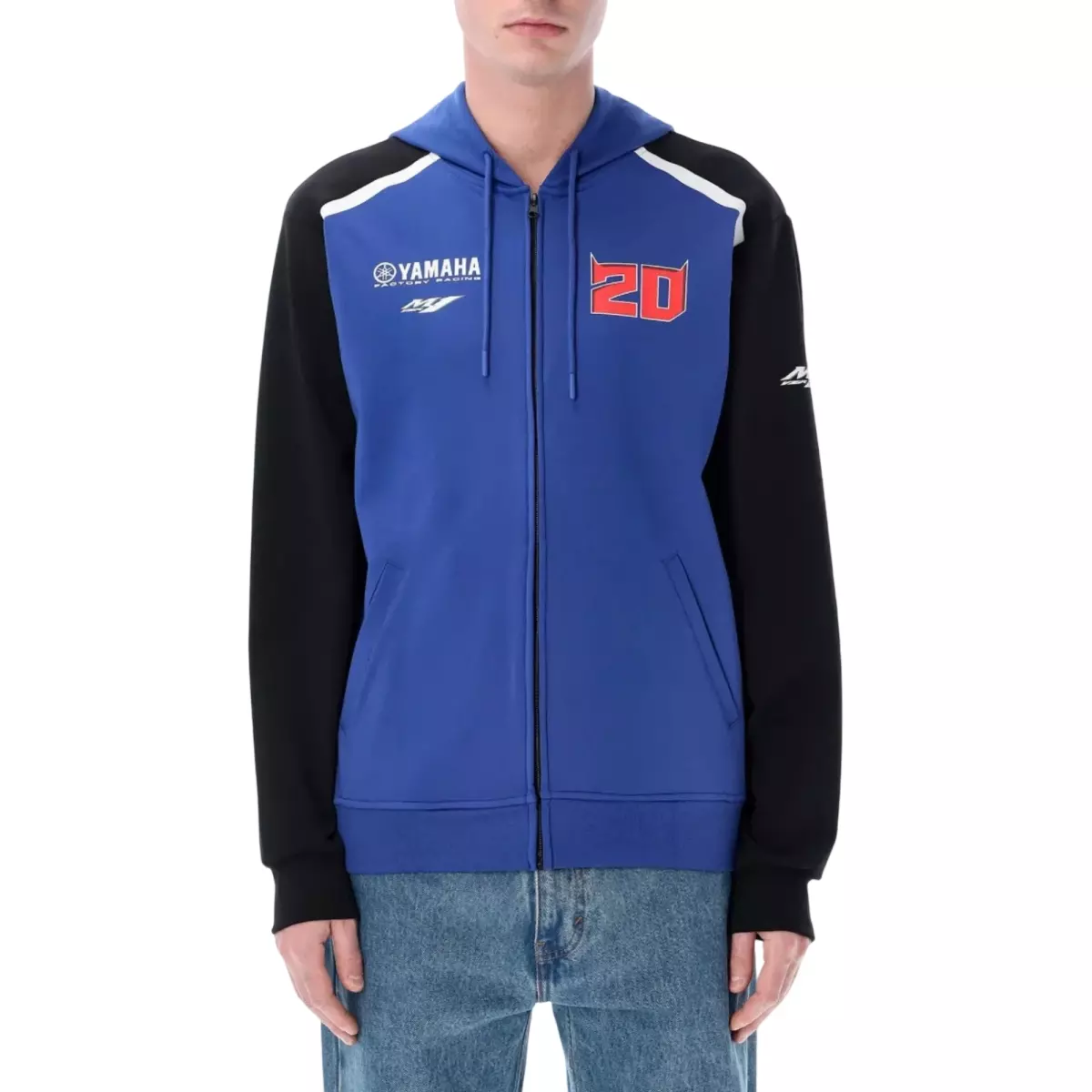 Sweat Zippé Yamaha Dual FQ20 2026 Blanc Bleu Noir