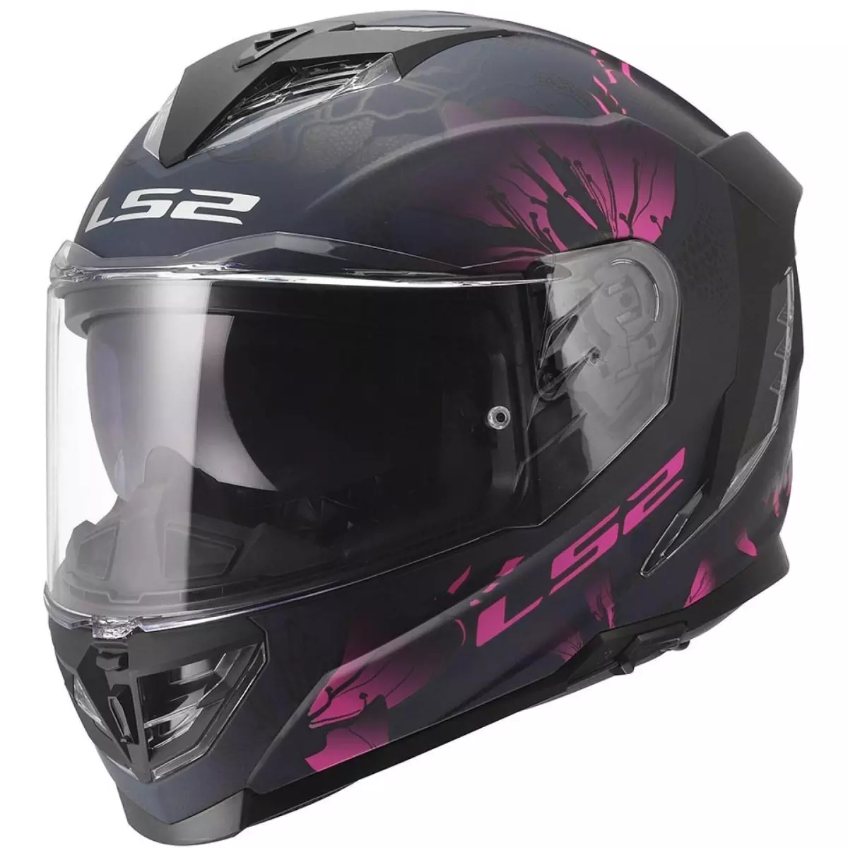 Casque LS2 FF818 Storm III Burst Noir Rose