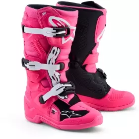 Bottes Cross Enfant Alpinestars Tech 7S Rose Fluo Noir Blanc