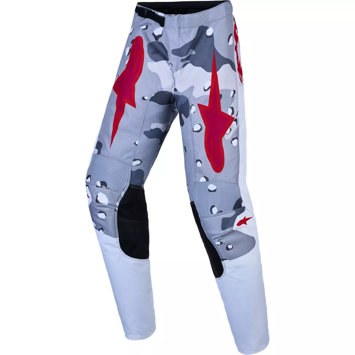 Pantalon Cross Alpinestars Youth Fluid Lone Gris Blanc Camo Rouge Feu