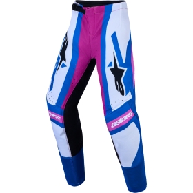 Pantalon Cross Alpinestars Youth Supertech Maven Blanc Corail Vif Bleu Ciel