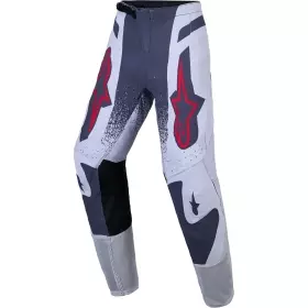 Pantalon Cross Alpinestars Youth Supertech Swan Lilas Gris Foncé Rouge Fluo