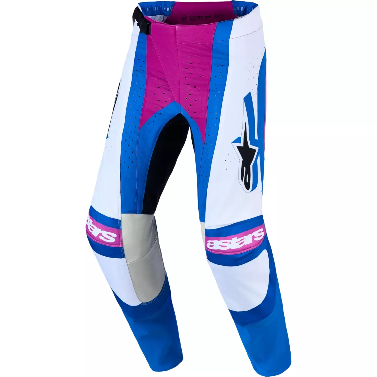 Pantalon Cross Alpinestars Techstar Maven Blanc Corail Vif Bleu Ciel