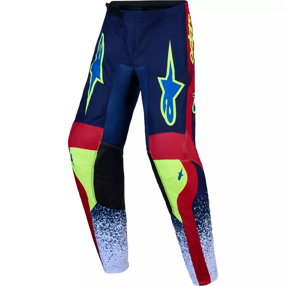 Pantalon Cross Alpinestars Youth Fluid Drag Bleu Marine Rouge Feu Blanc