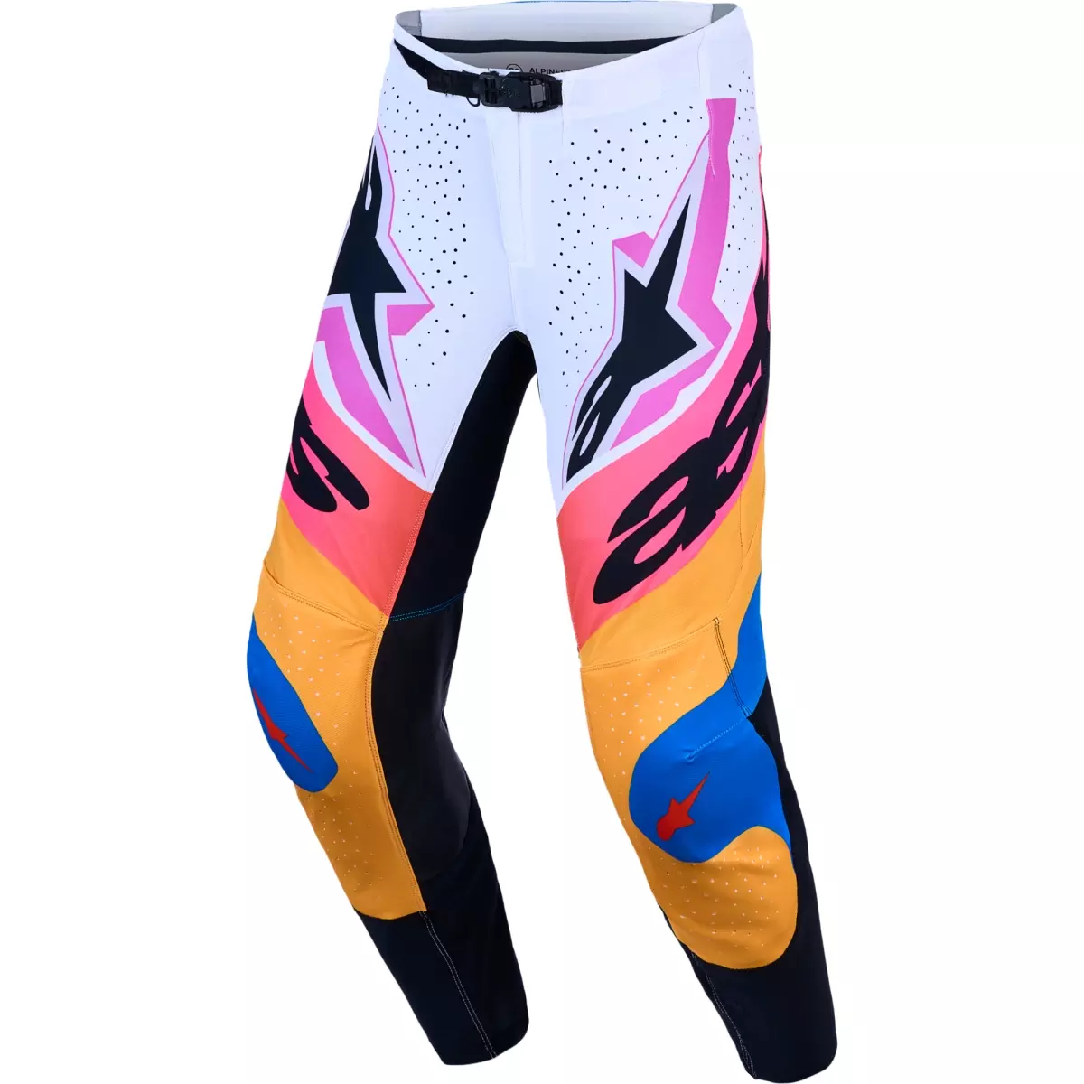 Pantalon Cross Alpinestars Supertech Dyna Blanc Bleu Ciel Noir Violet