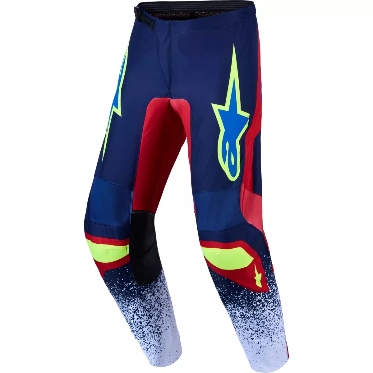 Pantalon Cross Alpinestars Fluid Drag Bleu Marine Rouge Feu Blanc