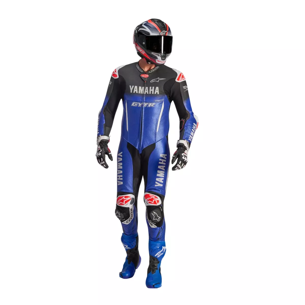 Combinaison Alpinestars Yamaha GP-R7 Bleu Métallique Noir Blanc Rouge
