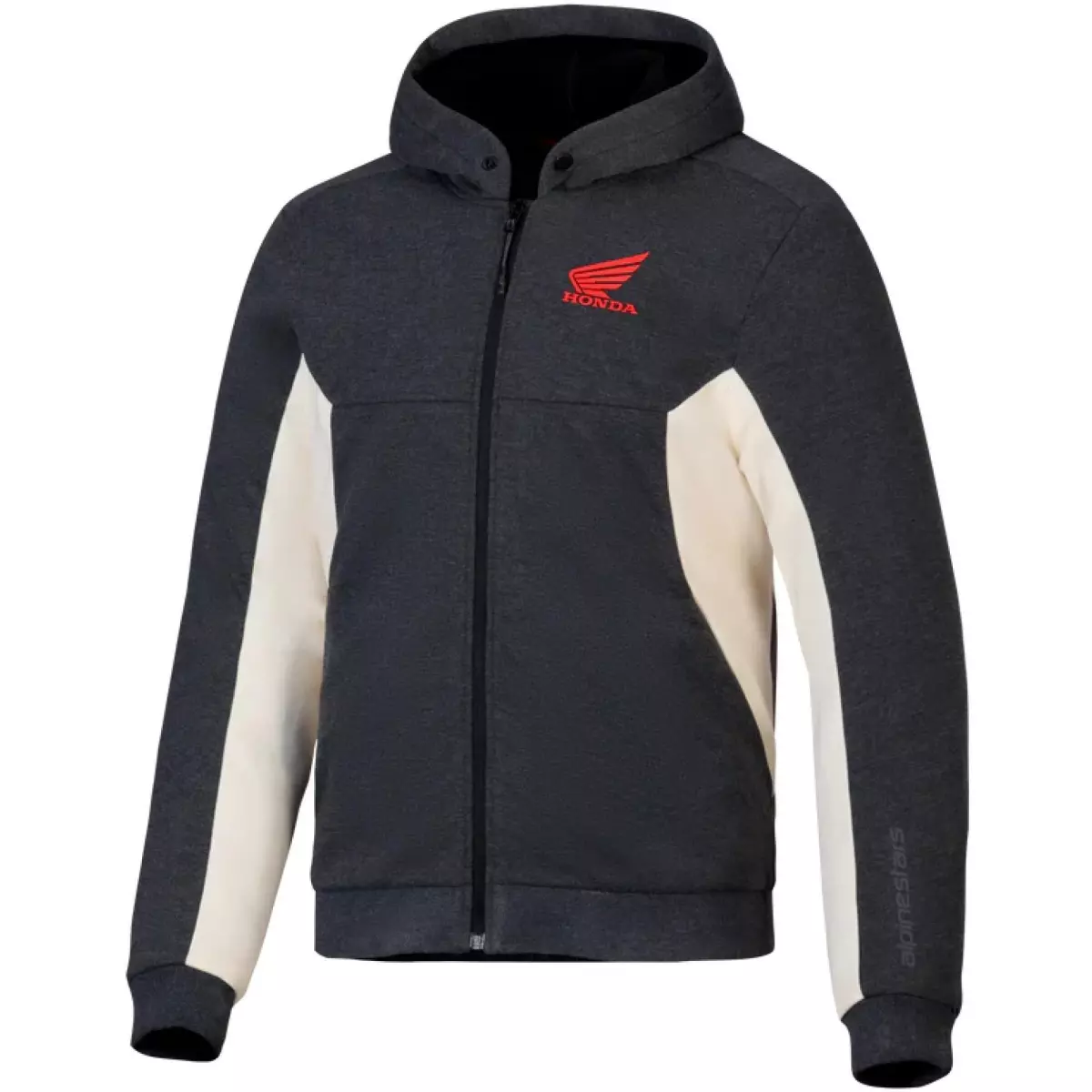 Sweat Zippé Alpinestars Honda Chrome V3 Sport Anthracite Chiné Blanc