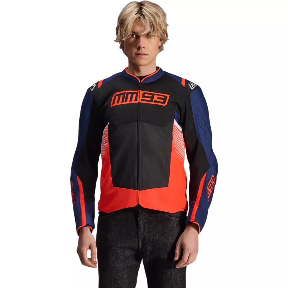 Blouson Alpinestars MM93 T-SPS Air V2 Bleu Marine Noir Rouge Fluo Blanc