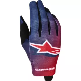 Gants Cross Alpinestars Radar Rouge Feu Bleu Profond