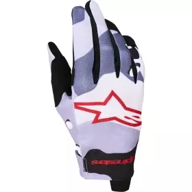 Gants Cross Alpinestars Radar Gris Cendré Lilas Rouge Noir