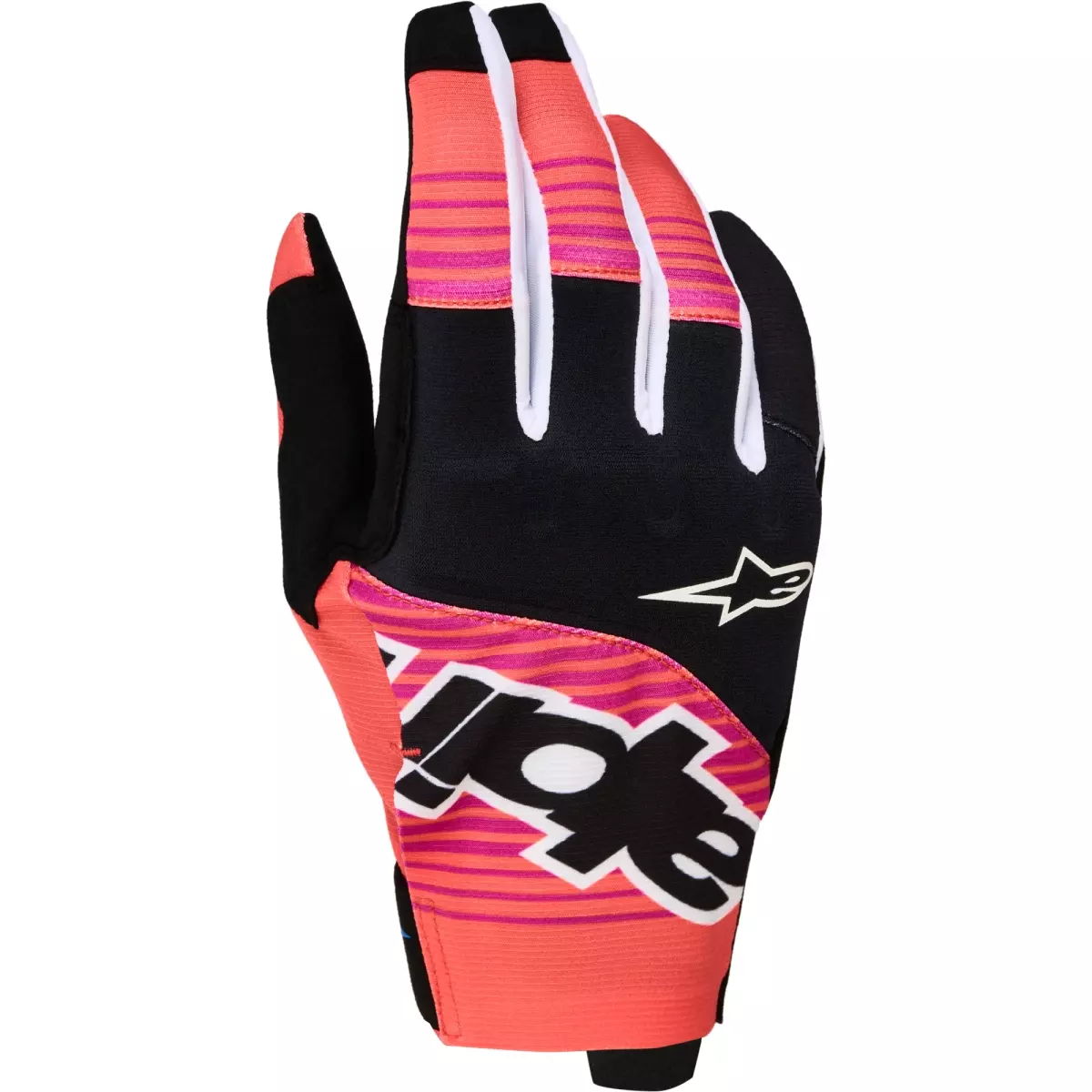 Gants Cross Alpinestars Techstar Corail Vif Noir Fuchsia