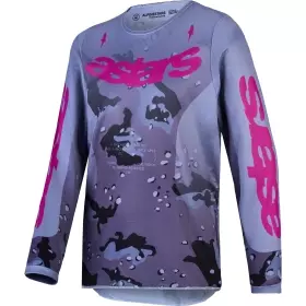 Maillot Cross Alpinestars Youth Fluid Lone Gris Violet Camo