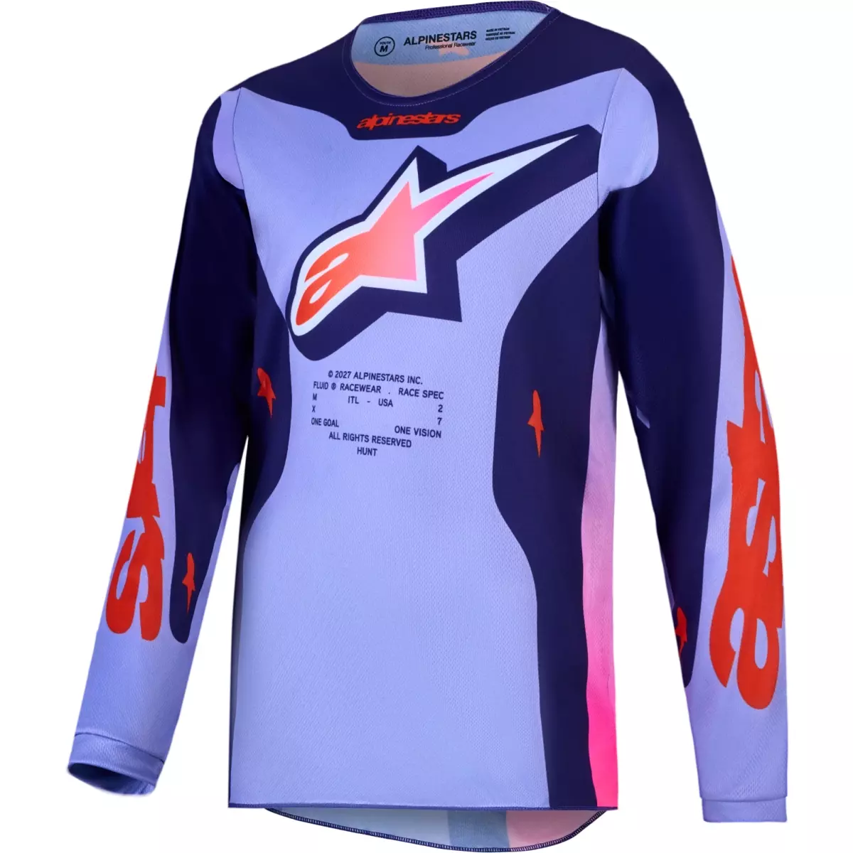 Maillot Cross Alpinestars Youth Fluid Hunt Violet Rose Fluo