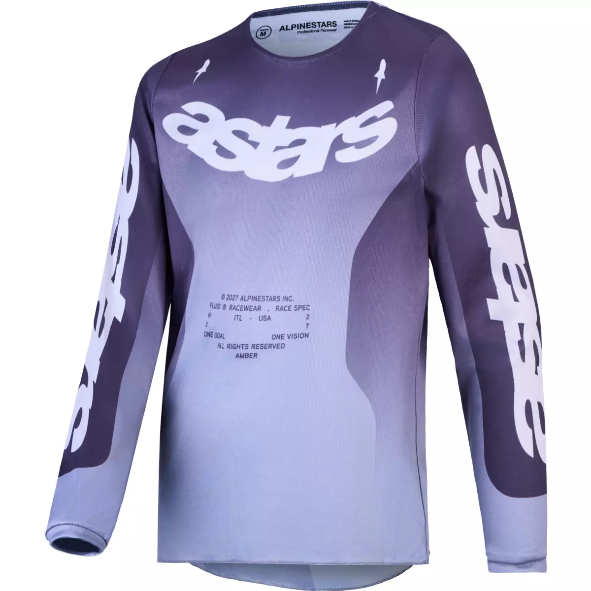 Maillot Cross Alpinestars Youth Fluid Amber Graystone Lilas Gris