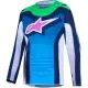 Maillot Cross Alpinestars Youth Supertech Maven Blanc Bleu Ciel Vert Fluo