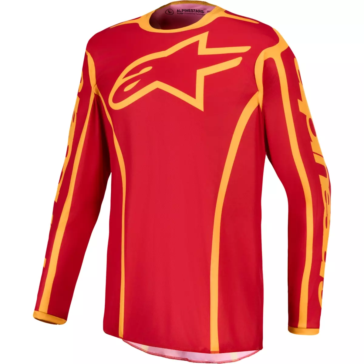 Maillot Cross Alpinestars Fluid Apex V2 Rouge Feu Doré