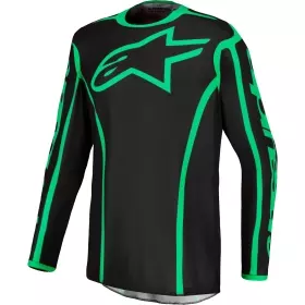 Maillot Cross Alpinestars Fluid Apex V2 Noir Vert Fluo