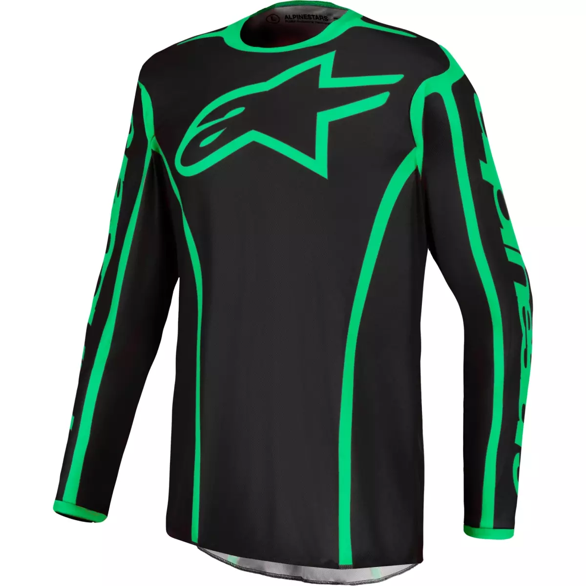 Maillot Cross Alpinestars Fluid Apex V2 Noir Vert Fluo