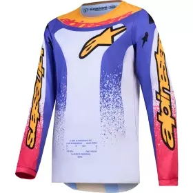 Maillot Cross Alpinestars Youth Fluid Drag Lilas Bleu Iris Doré