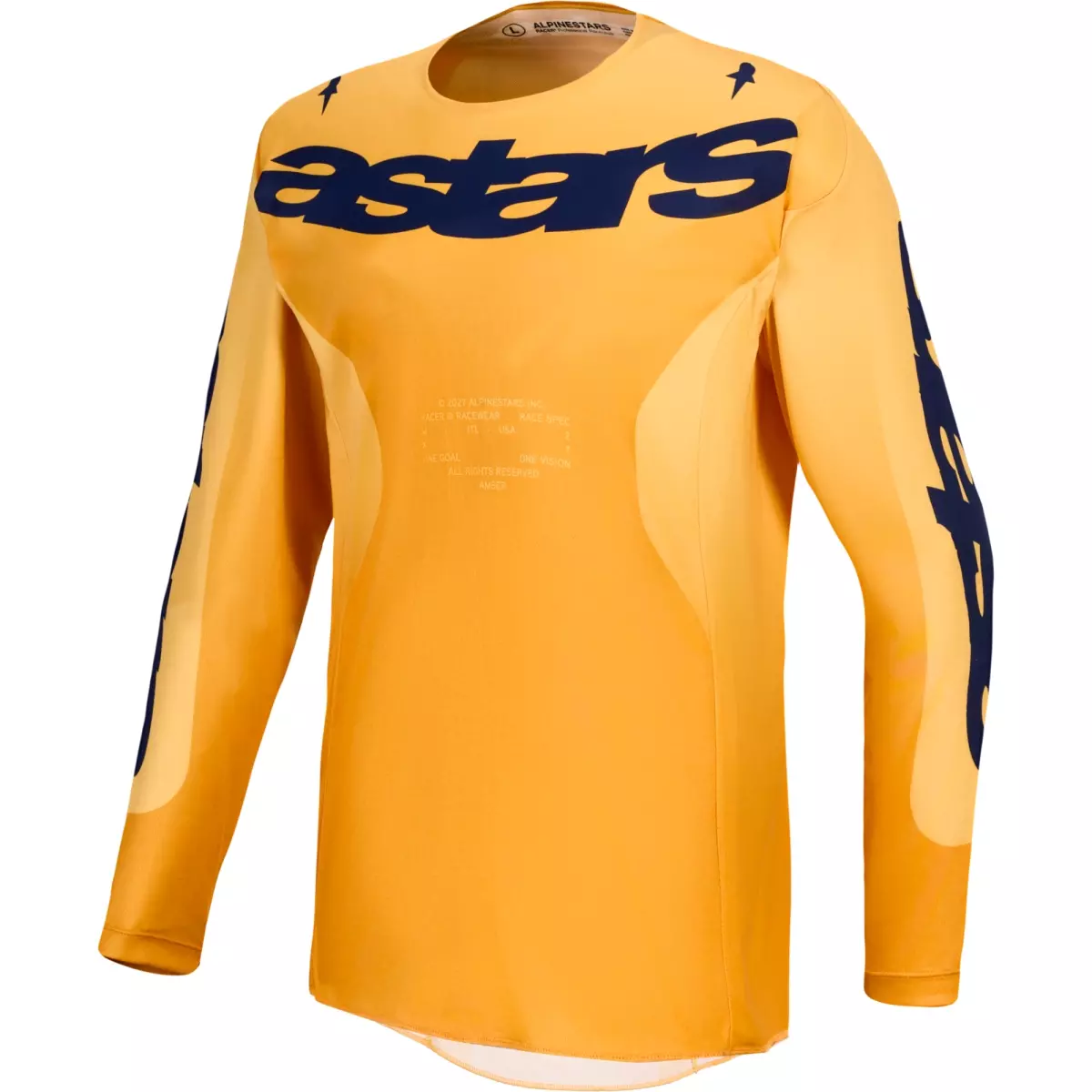 Maillot Cross Alpinestars Racer Amber Orange Doré Bleu Profond