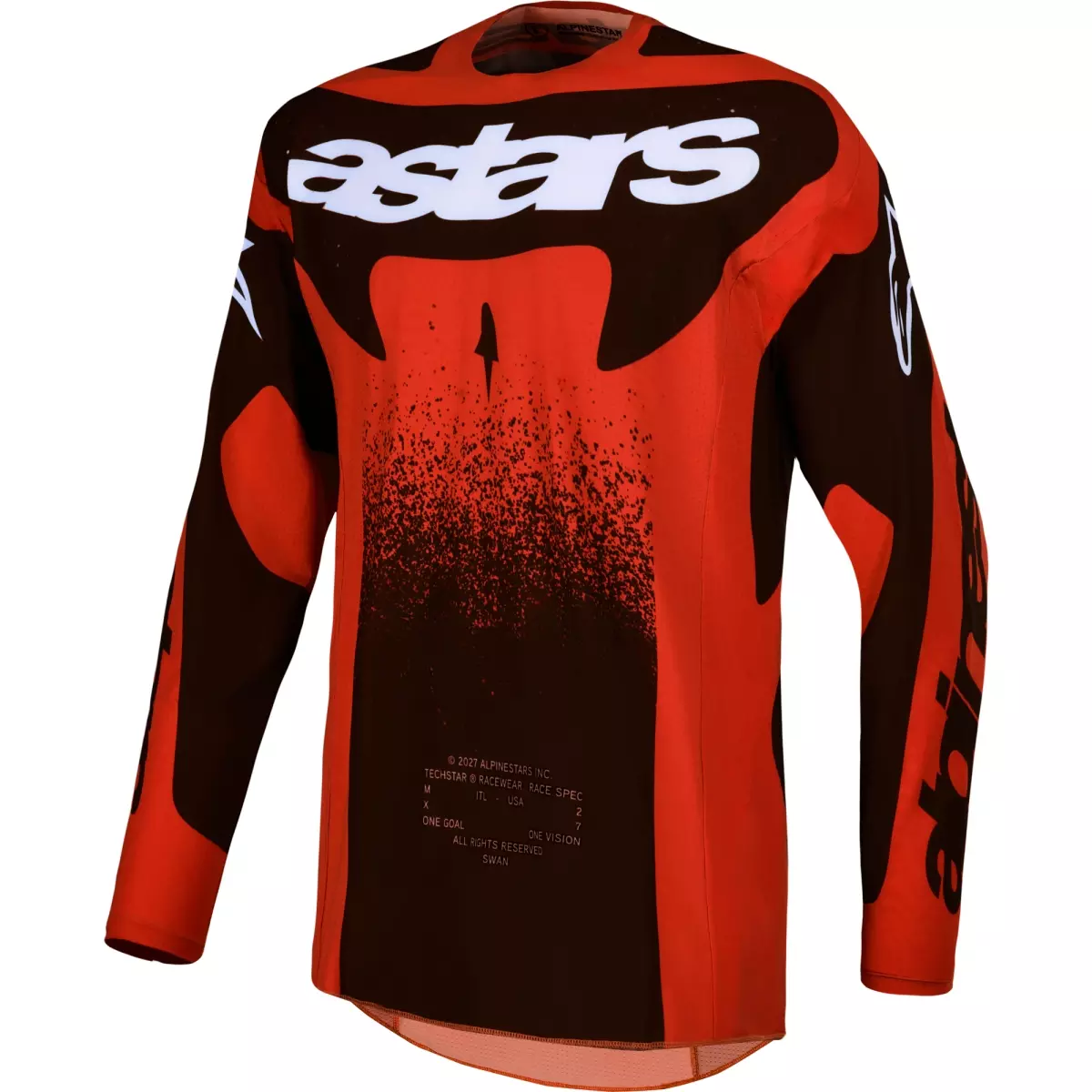 Maillot Cross Alpinestars Techstar Swan Rouge Cardinal Noir Blanc