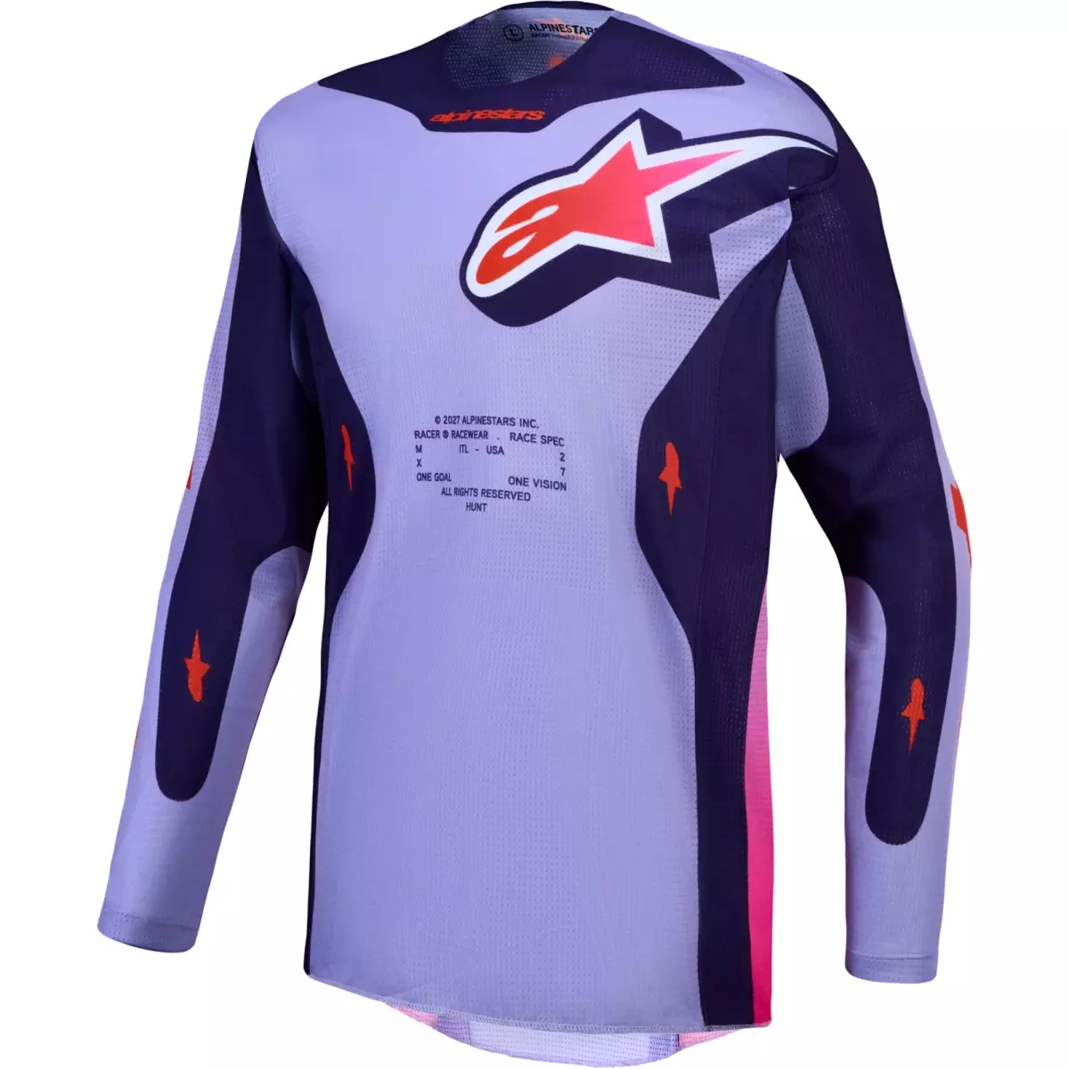 Maillot Cross Alpinestars Racer Air Hunt Violet Rose Fluo
