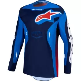 Maillot Cross Alpinestars Racer Hunt Bleu Rouge Feu