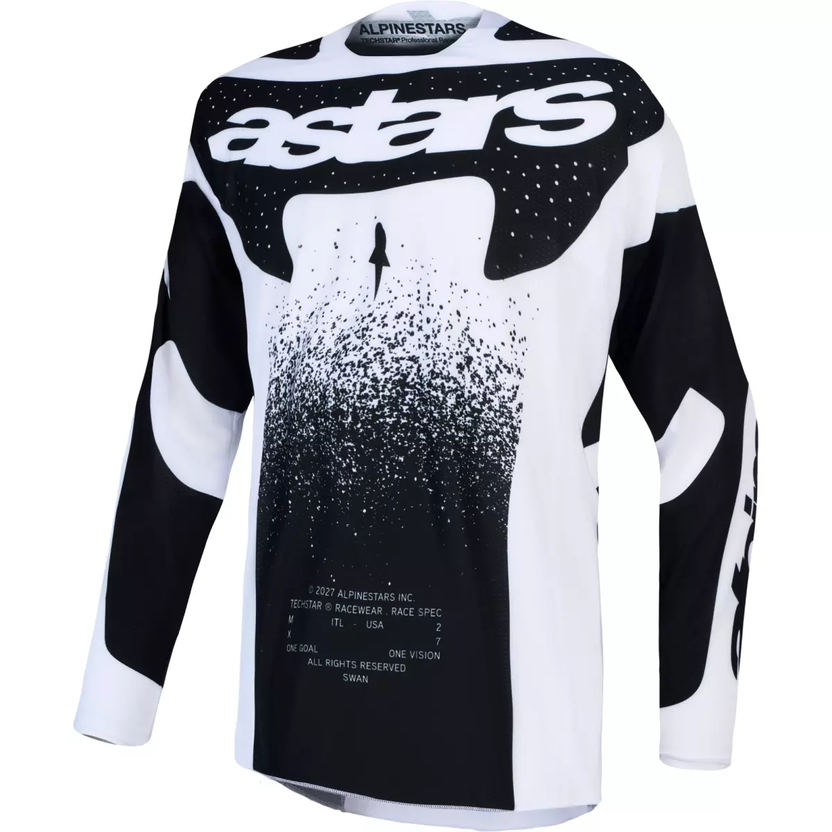 Maillot Cross Alpinestars Techstar Swan Blanc Noir