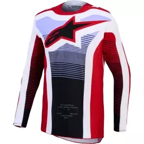 Maillot Cross Alpinestars Techstar Maven Rouge Feu Blanc Lavande Noir