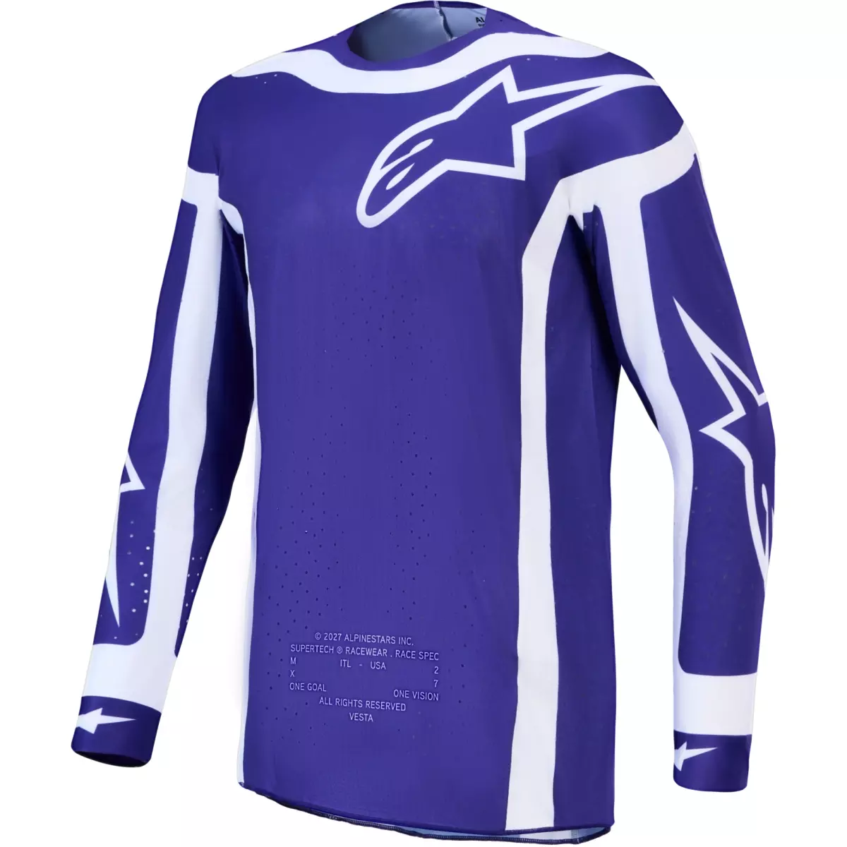 Maillot Cross Alpinestars Supertech Vesta Bleu Profond Blanc