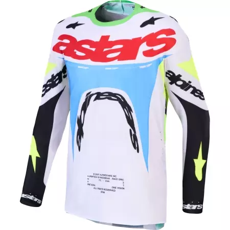 Maillot Cross Alpinestars Supertech Dyna Lilas Vert Fluo Noir - Equipement Cross ALPINESTARS