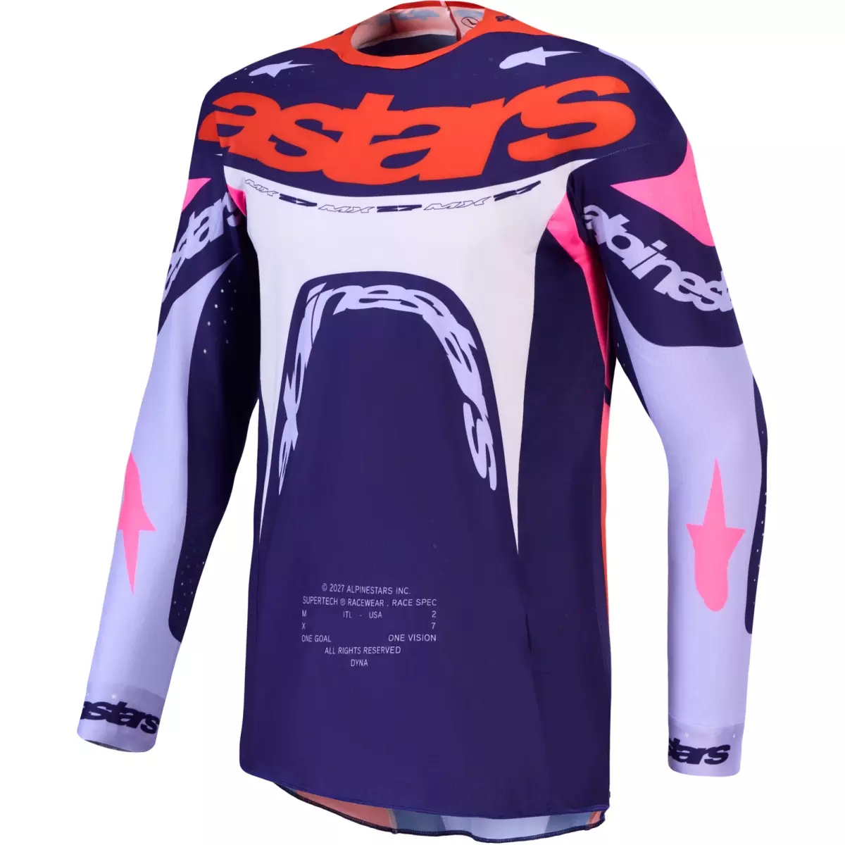Maillot Cross Alpinestars Supertech Dyna Violet Rose Fluo