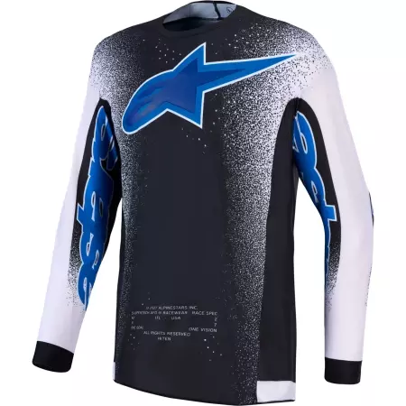 Maillot Cross Alpinestars Supertech Hiten AFD Noir Lilas Bleu Ciel - Equipement Cross ALPINESTARS