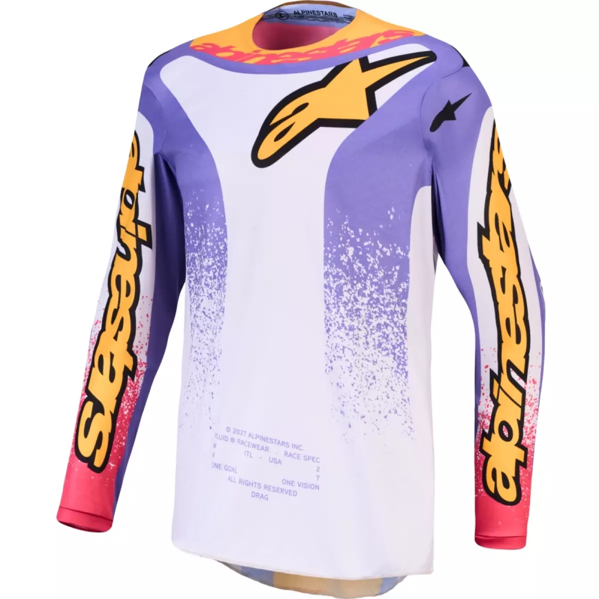 Maillot Cross Alpinestars Fluid Drag Lilas Bleu Iris Doré