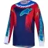 Maillot Cross Alpinestars Youth Fluid Drag Bleu Marine Rouge Feu Blanc