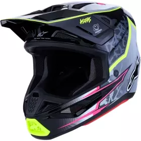 Casque Cross Alpinestars S-M7 Blaster Noir Gris Blanc