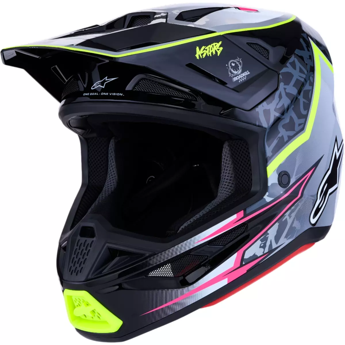Casque Cross Alpinestars S-M7 Blaster Noir Gris Blanc