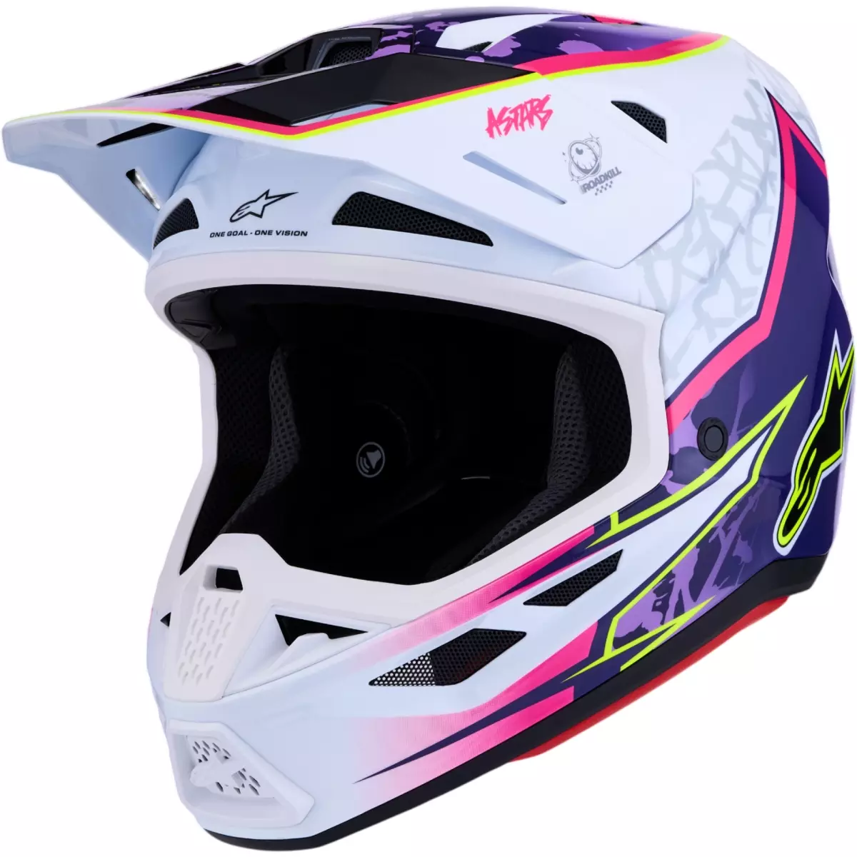 Casque Cross Alpinestars S-M7 Blaster Violet Rose Blanc