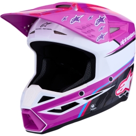 Casque Cross Alpinestars Enfant SM3 Falcon Blanc Violet Noir
