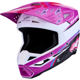 Casque Cross Alpinestars SM3 Falcon Blanc Violet Noir